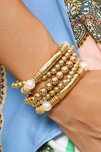 Zoe Plated Beaded Bracelet Set