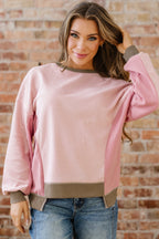 Lina Waffle Patchwork Oversize Sweatshirt