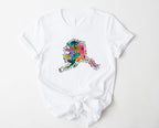 Wholesale Alaska Floral Graphic Tee - Mint