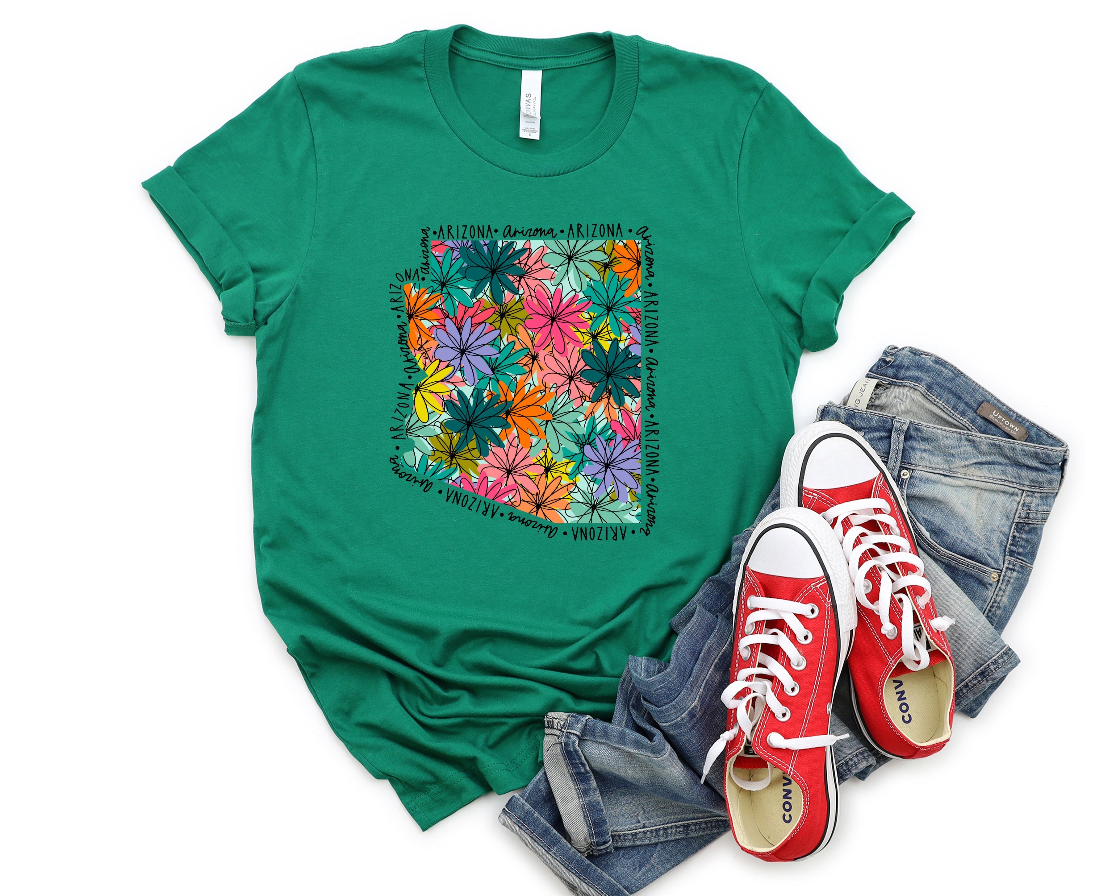 Wholesale Arizona Floral Graphic Tee - White