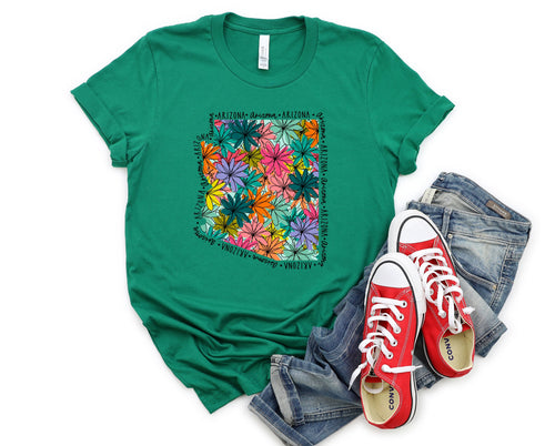 Wholesale Arizona Floral Graphic Tee - White
