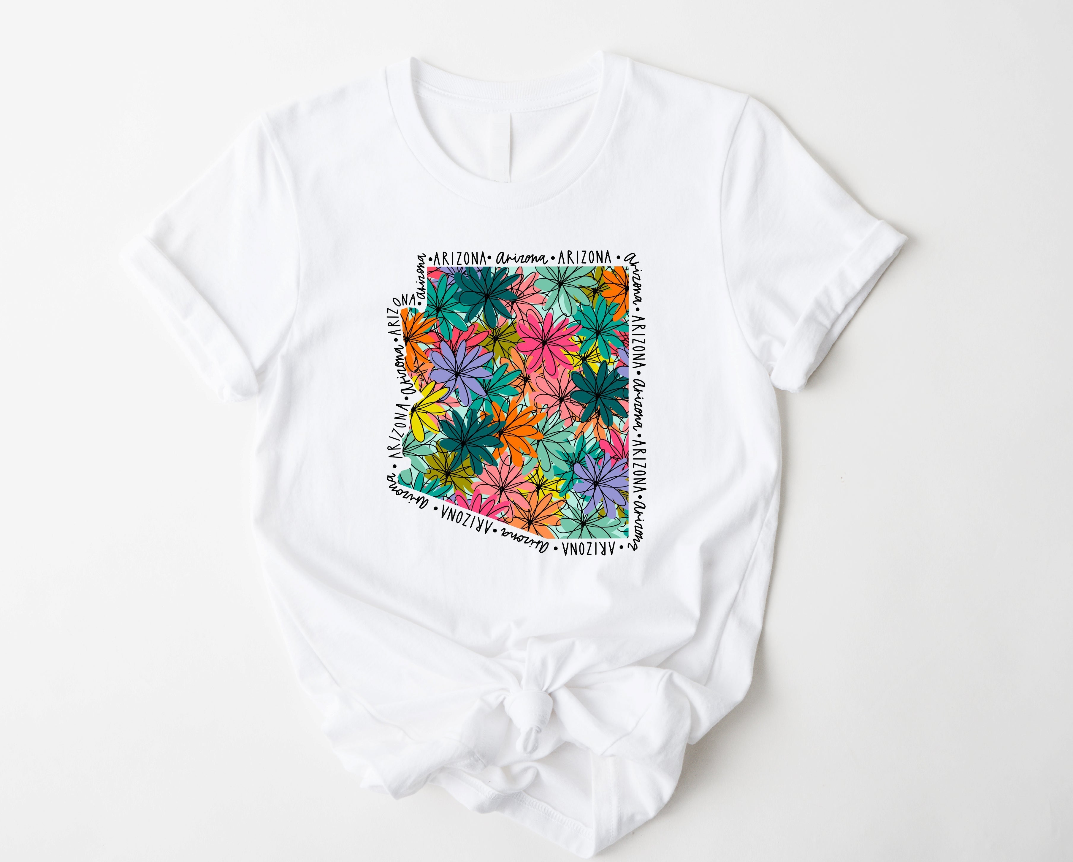 Wholesale Arizona Floral Graphic Tee - Mint