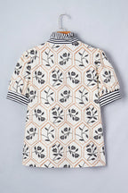 Hayden Patchwork Short Sleeve Blouse