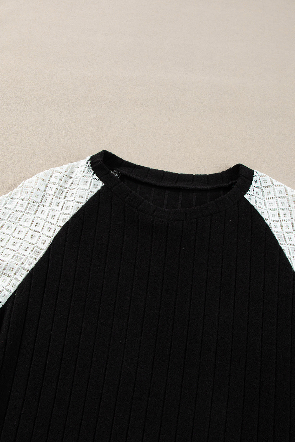 Bailey Patchwork Long Sleeve Ribbed Blouse