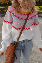 Avery Print Drop Shoulder Sweater