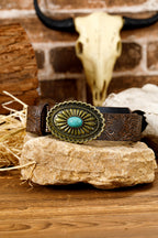 Royalty Embossed Faux Leather Belt
