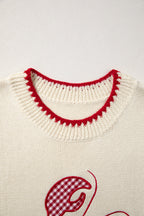 Emmeline Plaid Crawfish Knit Sweater