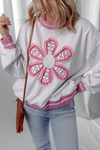 Caroline Flower Crew Neck Sweatshirt