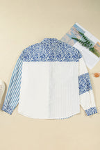 Livia Striped Patchwork Casual PLUS Shirt
