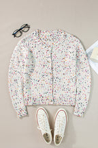Vienna Rhinestone Decor Confetti Sweater