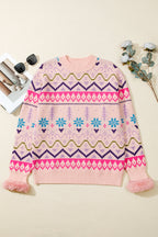 Kayaetta Knit Feather Cuffed Sweater