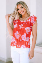 Persephone Square Ruffle Sleeve Blouse