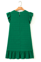 Claire Textured Flutter Sleeve Ruffled Mini Dress