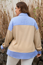 Evelynn Waffle Knit Collared PLUS Top