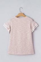 Amanda Ruffled Short Sleeve Blouse