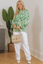 Milena Sleeve Shirred Mock Blouse