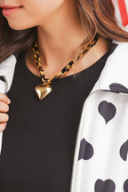 Lea Heart Charm Scarf Necklace