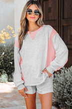 Charlie Raw Hem Pullover and Casual Shorts Set