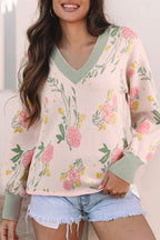 Clarimina Pattern Striped Loose Sweater
