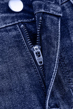 Jacy Cuffs Distressed Straight High Waist Jeans