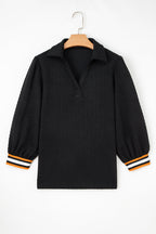 Keziah Patchwork Polo Collar Pullover