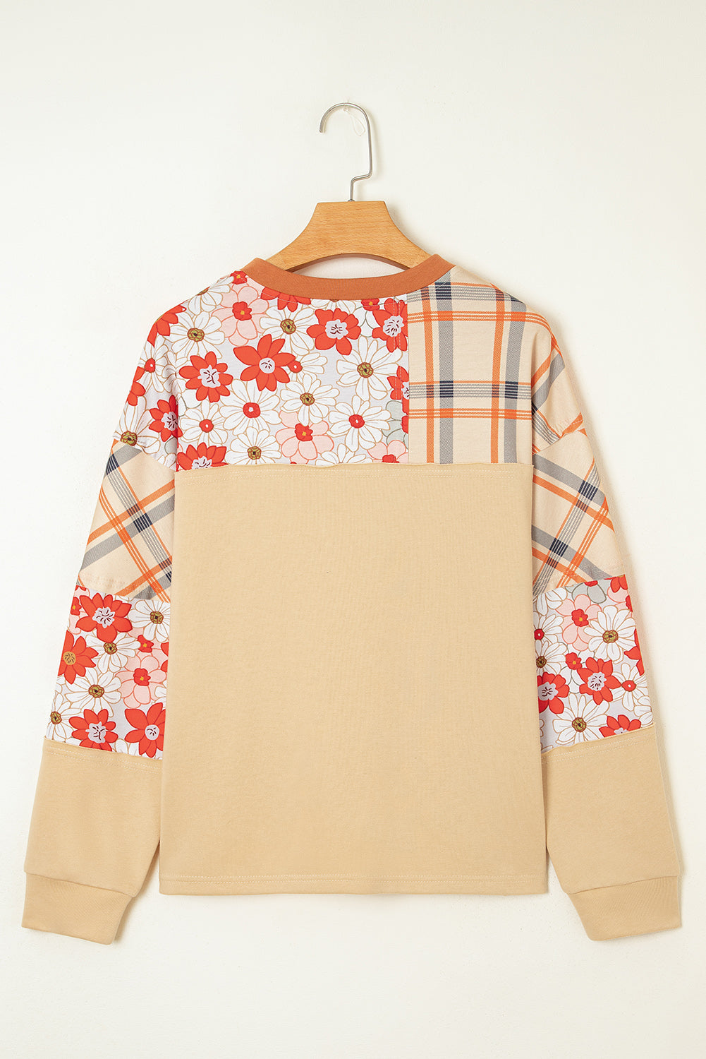Azari Plaid Patchwork Casual Top