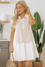 Monroe Collared Buttoned Short Sleeve Mini Dress