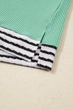 Claire Contrast Striped Patchwork Long Sleeve Top