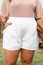 Evie Plus Size Bow Decor Pockets Shorts