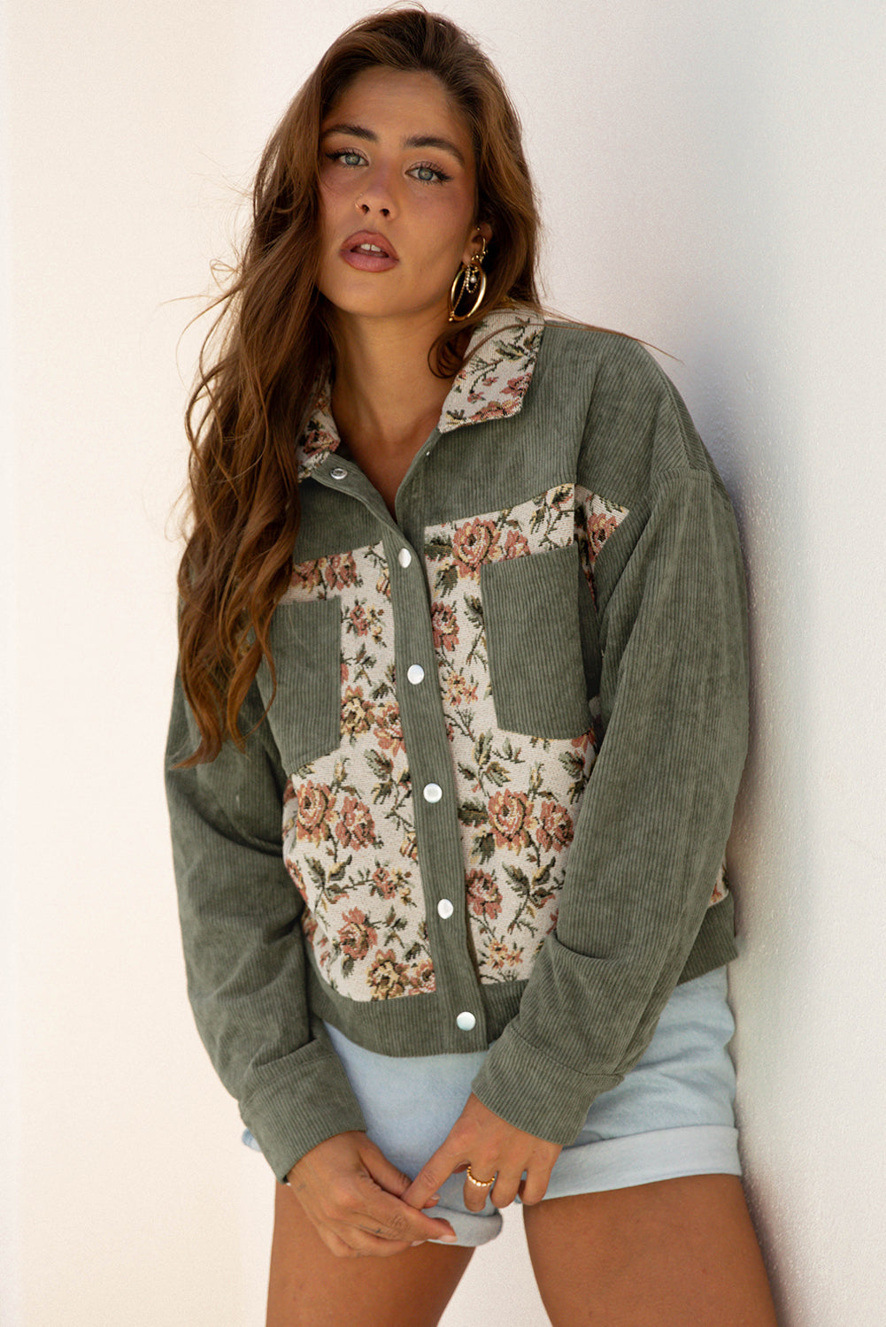 Evelyn Retro Floral Patchwork Shirt