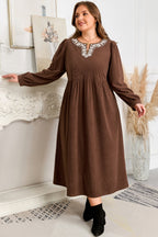 Hallie High Waist Midi PLUS Dress
