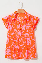 Karla Floral Collared Button Blouse