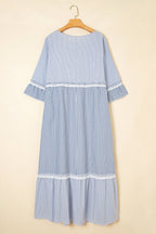 Amy Patchwork Shift Long PLUS Dress