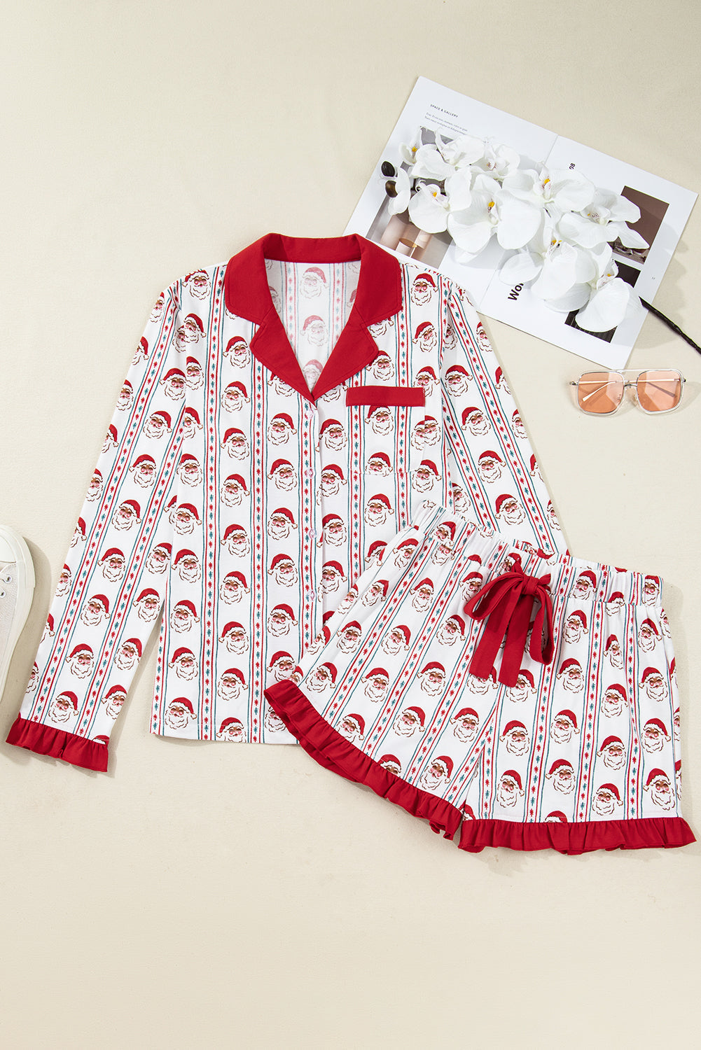 Gillian Stripes Ruffle Pj Set