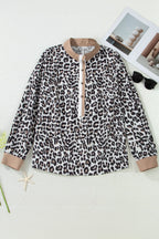Kayleigh Print Contrast Trim Long Sleeve PLUS Top