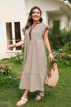 Nadia Flutter Sleeve Maxi PLUS Dress