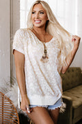 Janiyah Leopard Side Slit Loose Fit Top