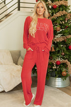 Ava Fiery Jolly Corded Long Sleeve Top