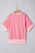 Katie Raw Seam High Low Side Split Top