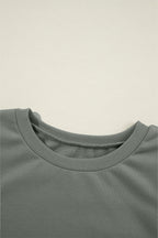 Valerie Solid Patchwork Sleeve Sweatshirt