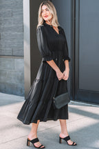 Natasha Sleeve Tiered Maxi Dress