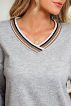 Harlee Contrast Striped Trim Sweatshirt