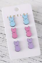 Dylan Bunny Doll Wooden Earrings