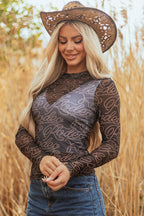 Amanda Sleeve Mesh top Long Sleeve Top