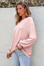 Talinia Shoulder Loose Blouse Long Sleeve Top