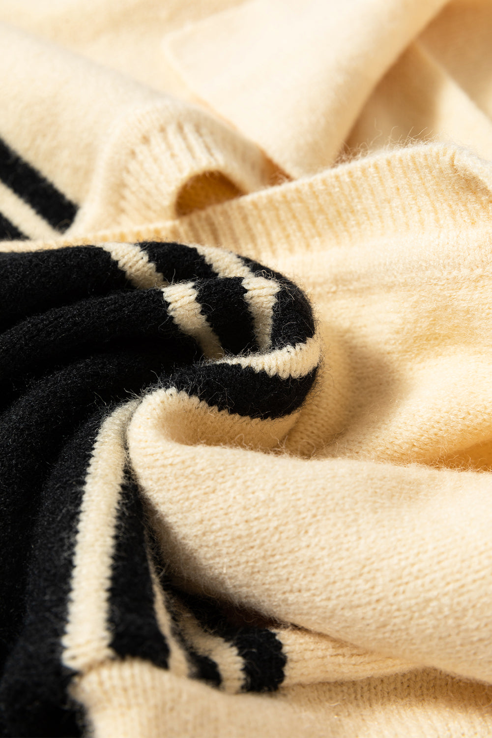 Isabella Colorblock Stripe Collared Sweater