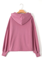 Kate Fleece Lined Half Zipper Kangaroo Pockets Loose Hoodie