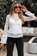 Alani Lace Crochet Bell Sleeve Blouse
