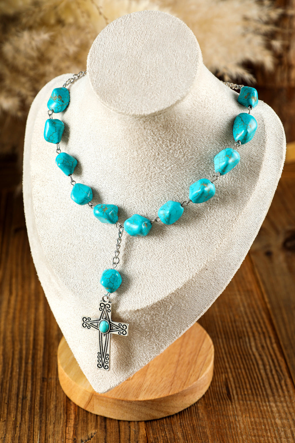 Giana Peacock Cross Pendant Necklace
