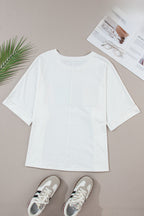 MAMA Chenille Patched Crew Neck Top